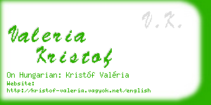 valeria kristof business card